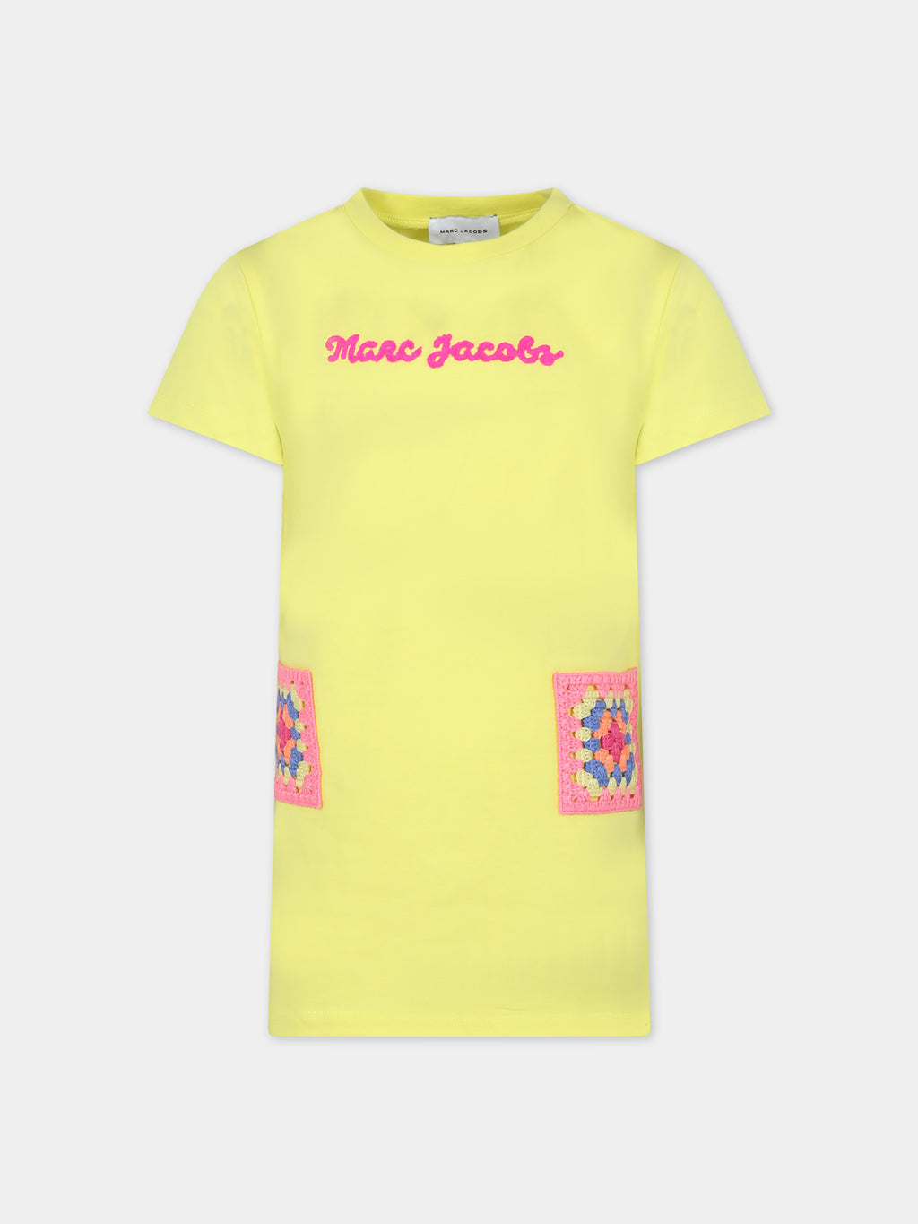 Yellow dress for girl with logo